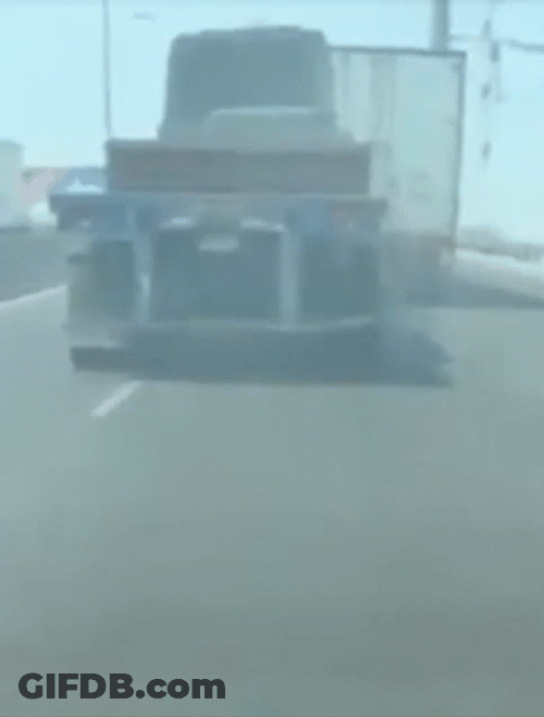 Truck Crash Hit Side Road Signage GIF