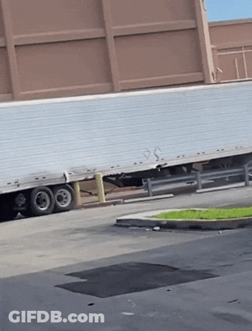 Truck Crash Losing Back Wheels GIF