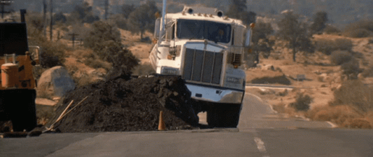 Truck Crash Piled Construction Sand GIF