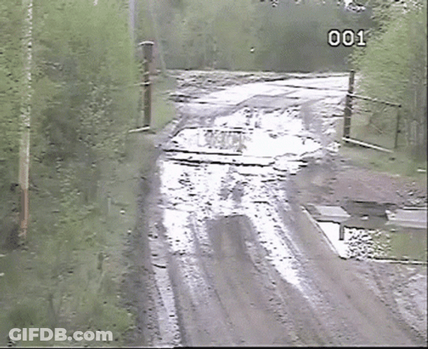Truck Crash Running With Fire GIF