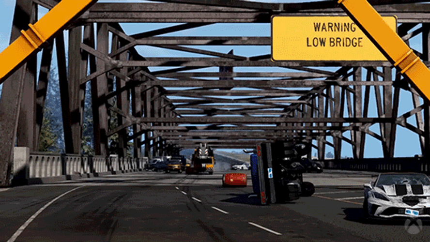 Truck Crash Warning Low Bridge GIF