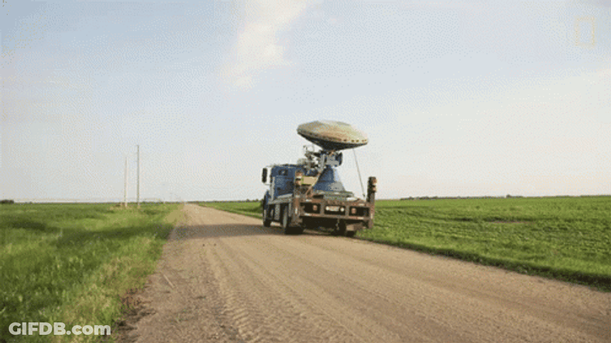 Truck With Radar Dish GIF