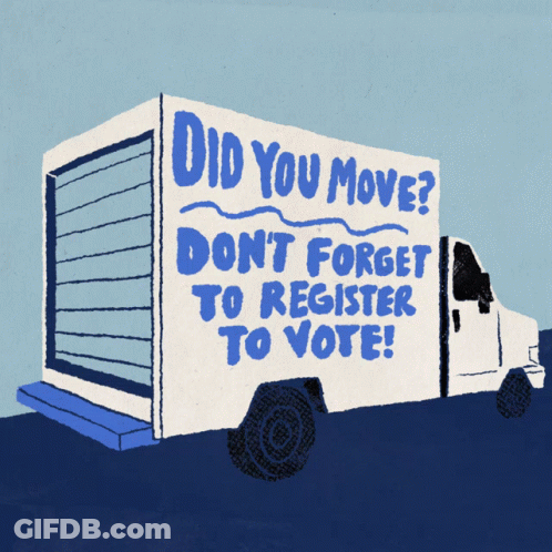 Truck With We're Moving Sign GIF