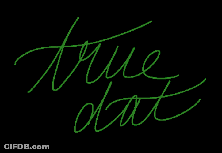 True Dat Calligraphy Blinking Light GIF