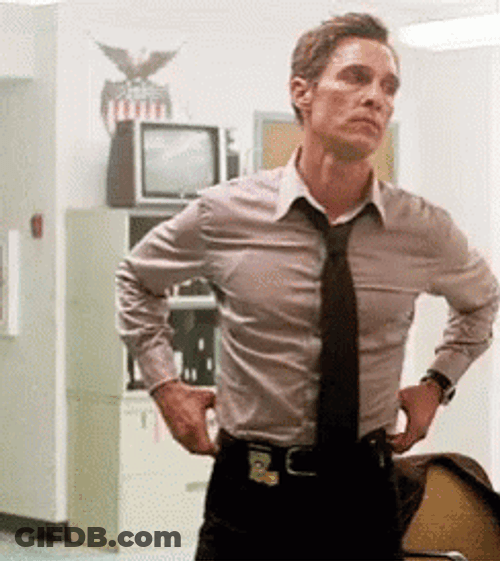 True Detective Rustin Cohle Arms On Waist GIF