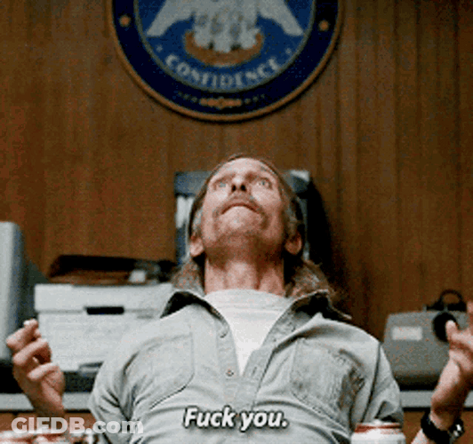 True Detective Series Rustin Cohle Fuck You GIF