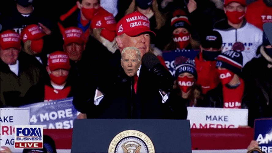 Trump 2024 Mic Down Biden GIF