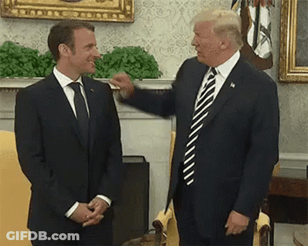 Trump Emmanuel Macron GIF