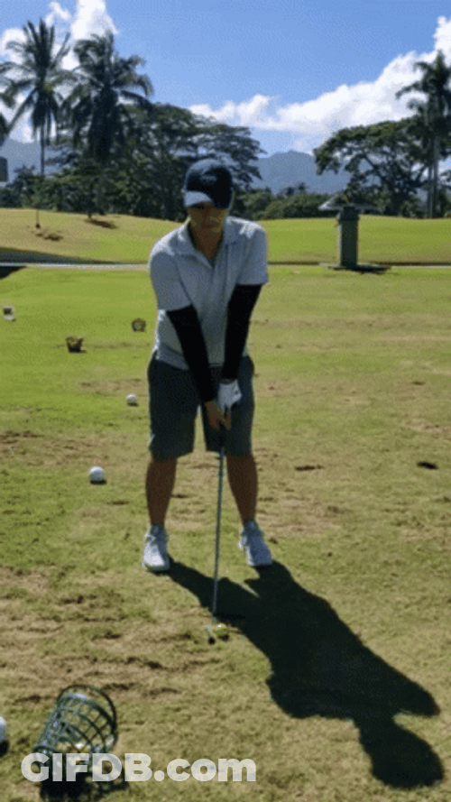 Trump Golf Hold Swing Pose GIF