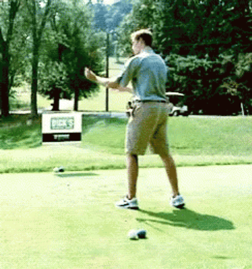 Trump Golf Man Kneel After Swing GIF