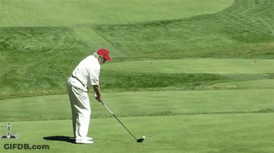 Trump Golf Swing Ball Fly GIF