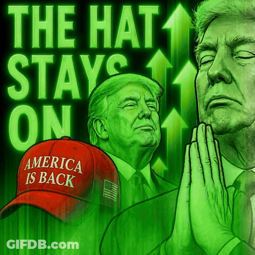 Trump MAGA Hat Green Poster America Is Back GIF