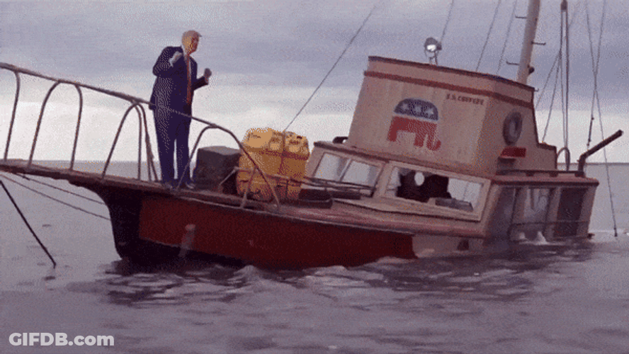 Trump On Sinking Ship GIF