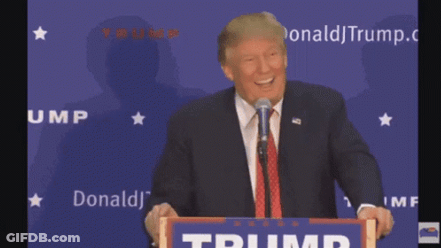 Trump Podium Happy Laughing GIF