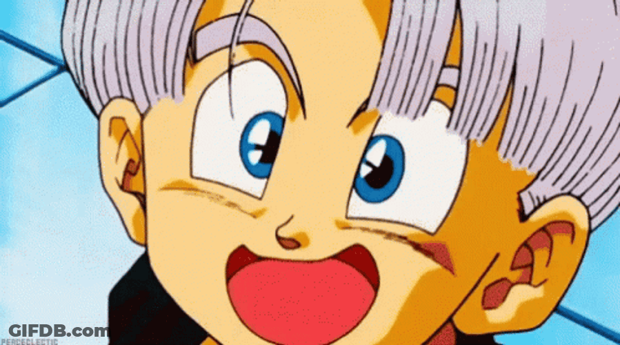 Trunks Big Happy Smile Eyes Gleaming Dragon Ball GIF