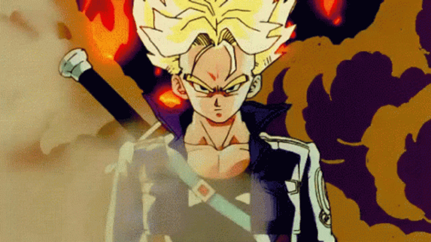 Trunks Dragon Ball Angry Fire Explosion GIF