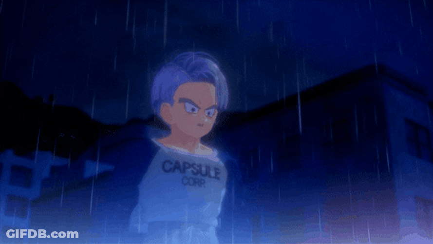 Trunks Dragon Ball Sad Rain Walking GIF