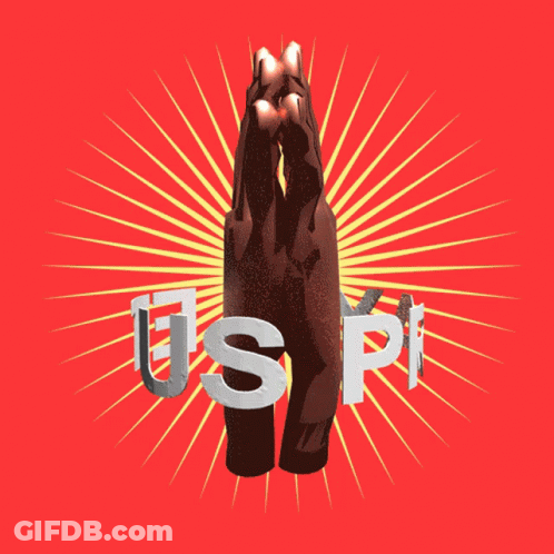 Trust Hand On Red Background GIF
