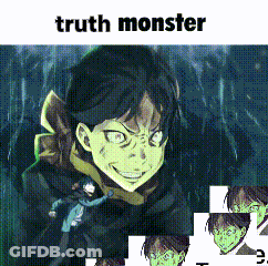 Truth Monster Green Face Cartoon GIF