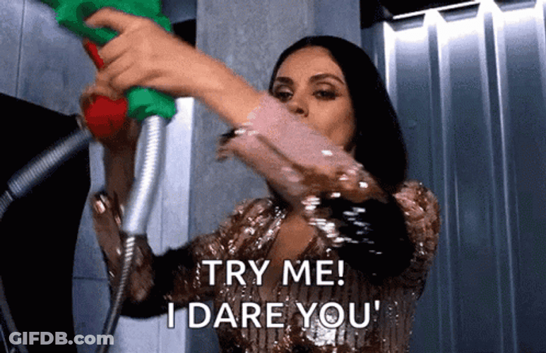 Try Me Mila Kunis Aiming Guns GIF