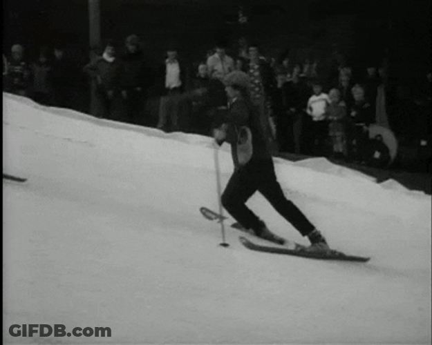 Trying Hard To Climb Using Ski GIF
