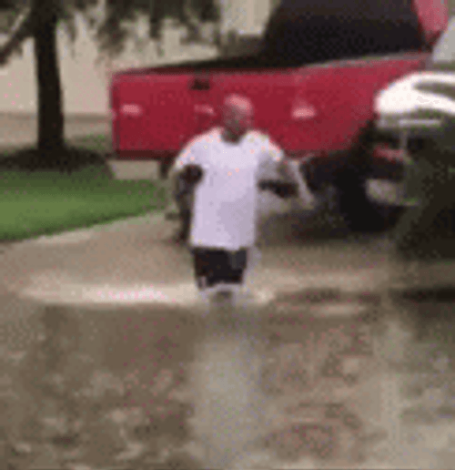 Trying The Plunger On Flooded Sewer GIF