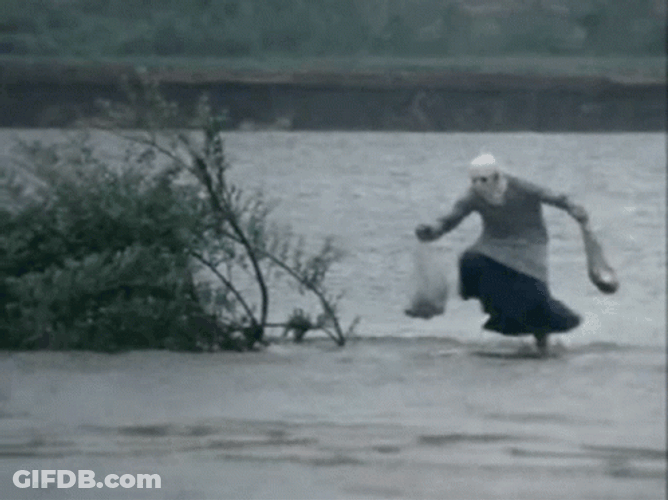 Trying To Survive From Flooding GIF