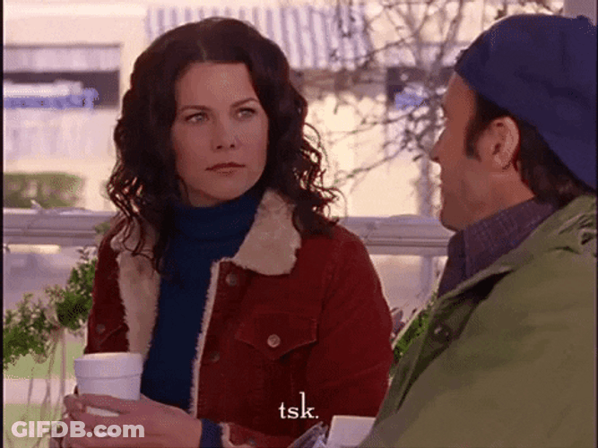 Tsk Tsk Lorelai Gilmore Holding Cup GIF