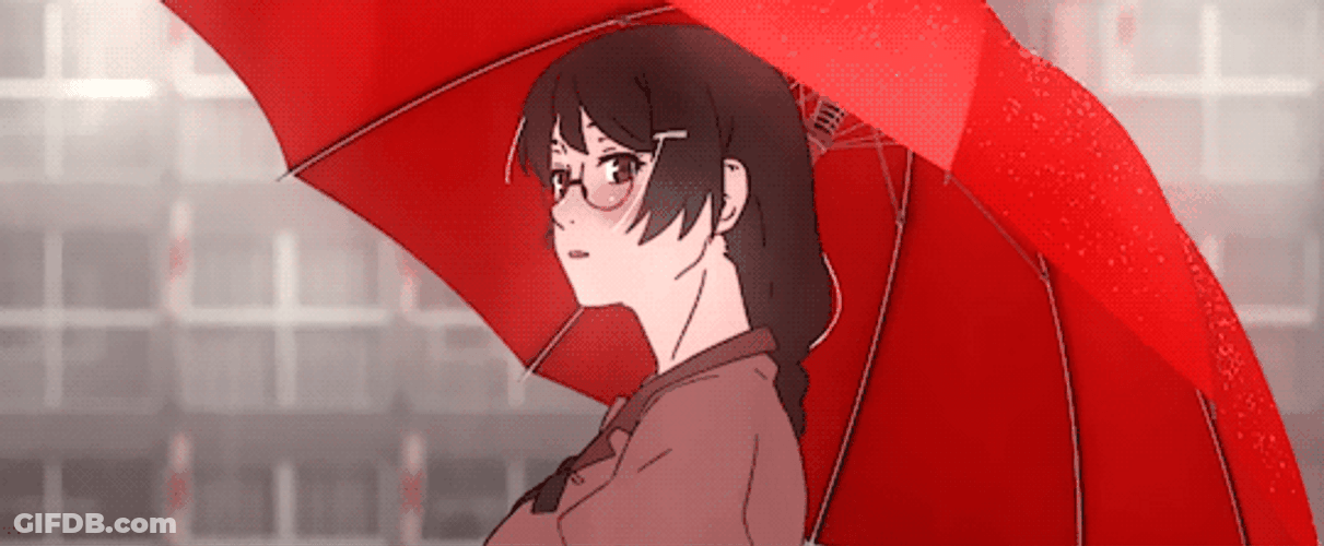 Tsubasa Hanekawa Anime Umbrella GIF