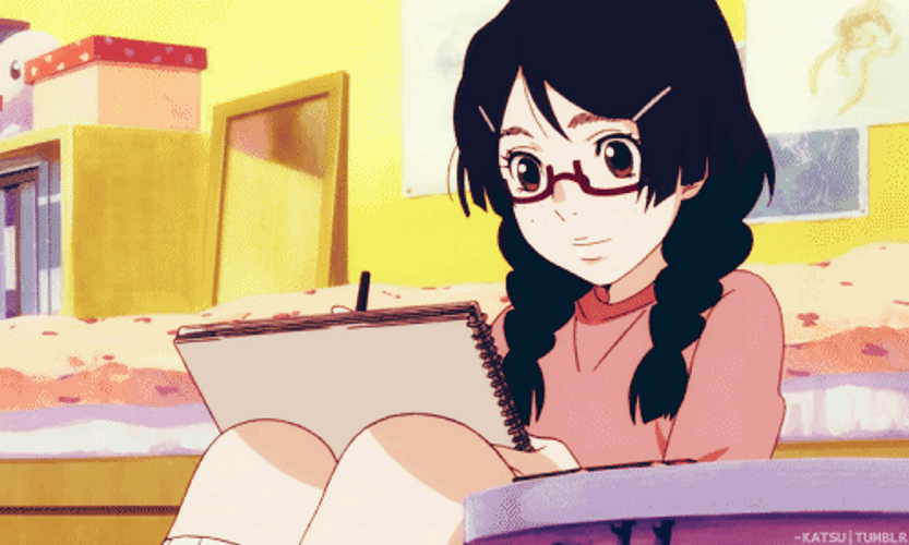 Tsukimi Kurashita Writing Down Notes GIF