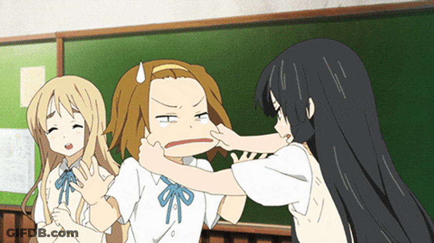 Tsumugi Kotobuki Face Pulls GIF