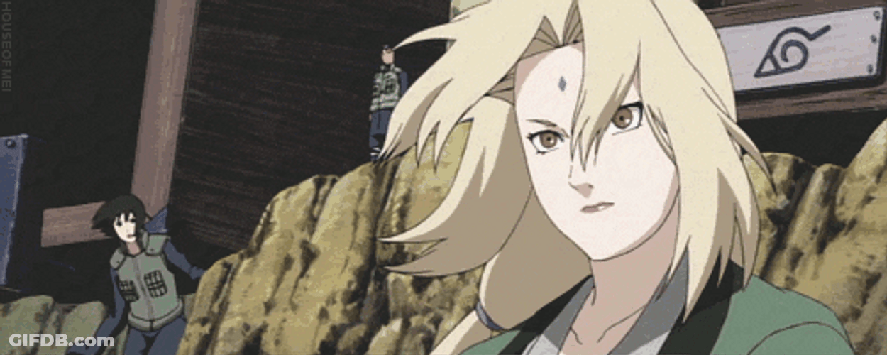 Tsunade Waiting With Wind Blowing Her Hair GIF