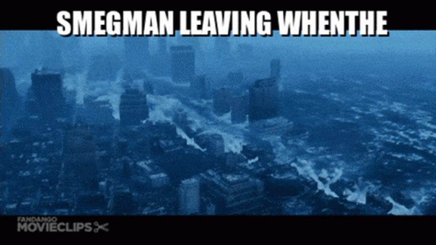 Tsunami Waters Entering The City GIF