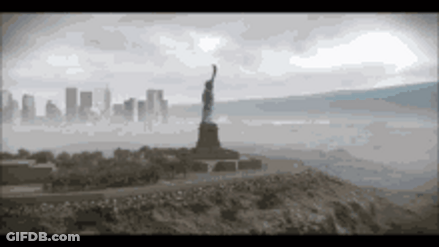 Tsunami Wave Approaching The City GIF