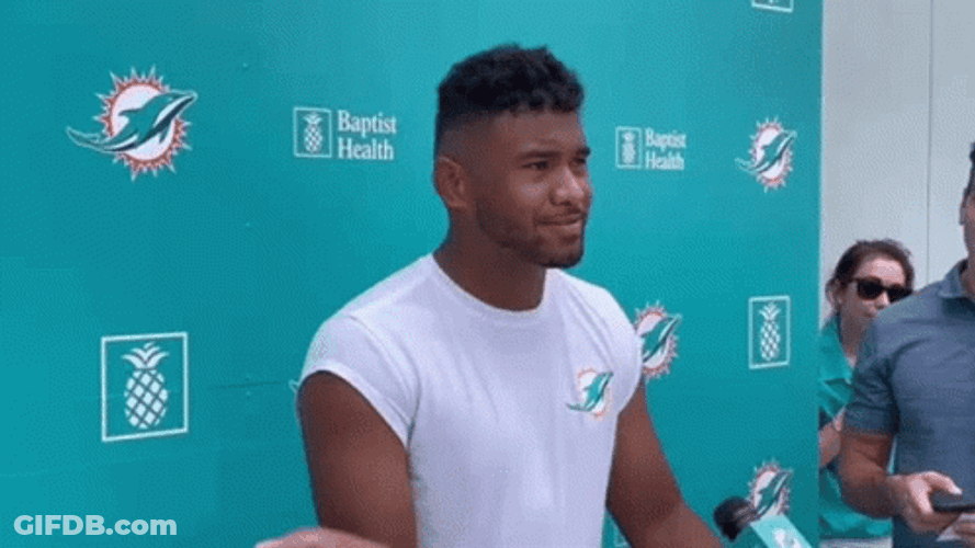 Tua Tagovailoa Pointing Above GIF