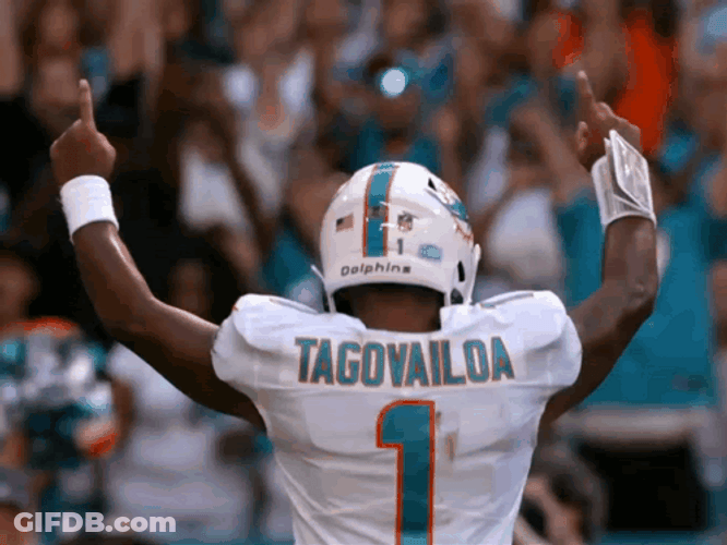Tua Tagovailoa Pointing Up GIF