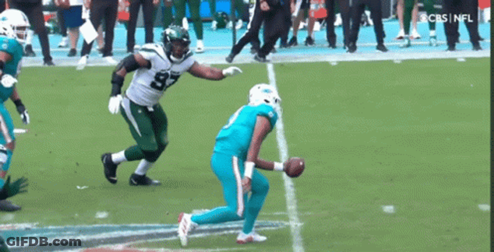 Tua Tagovailoa Pushing Defense GIF