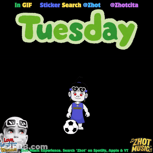 Tuesday Sticker In Green GIF