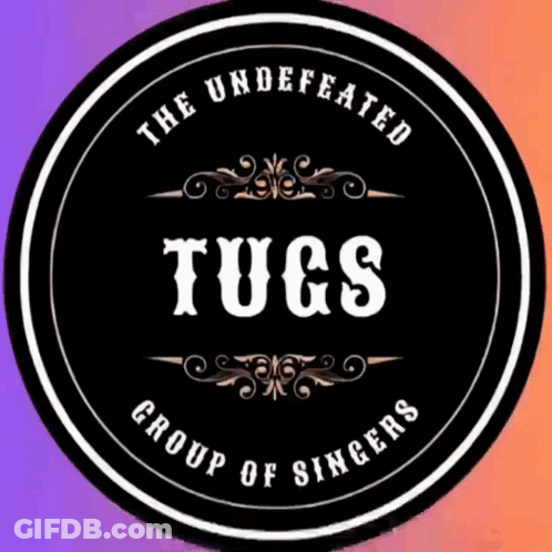 Tugs Group Singers Logo Purple Orange Background GIF
