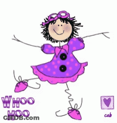 Tumbling Girl Animated Happy Dance GIF