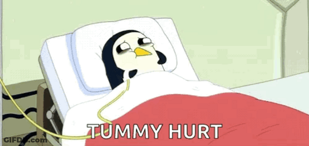Tummy Hurt Adventure Time Gunter GIF