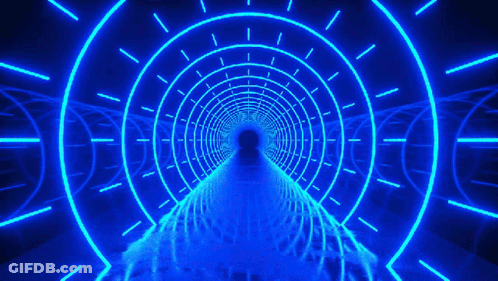 Tunnel With Clock On Wall GIF