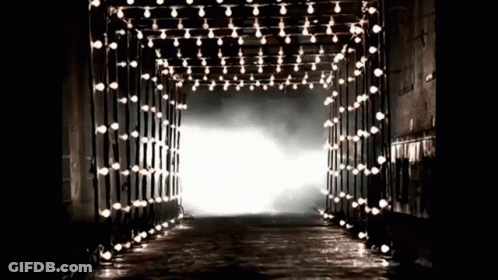 Tunnel With Many Lights GIF