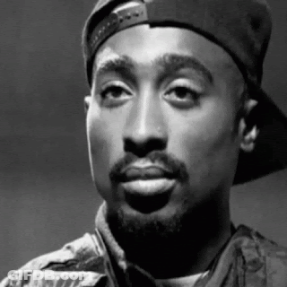 Tupac Shakur Black And White With Hat GIF