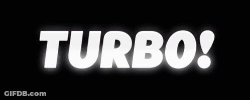 Turbo Lit Up White On Black Background GIF