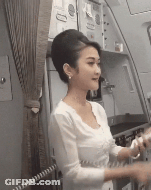 Turbulence Flight Stewardess GIF