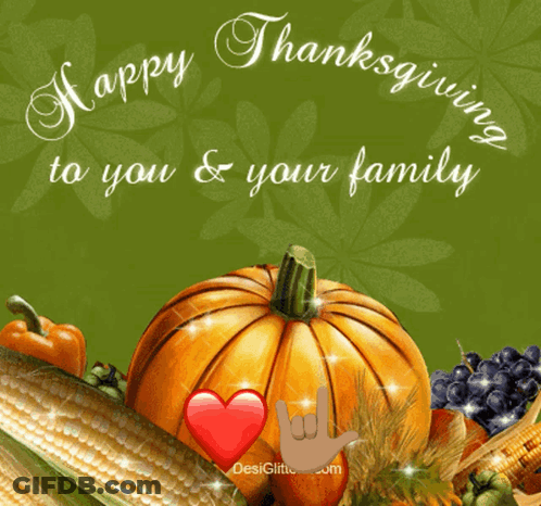 Turkey And Cranberry Sauce Saying Happy Thanksgiving GIF