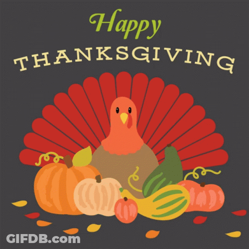 Turkey And Vegetables Animated Thanksgiving GIF