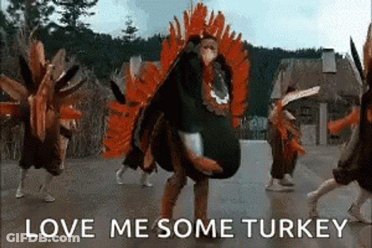 Turkey Dancers On Addams Family Thanksgiving GIF