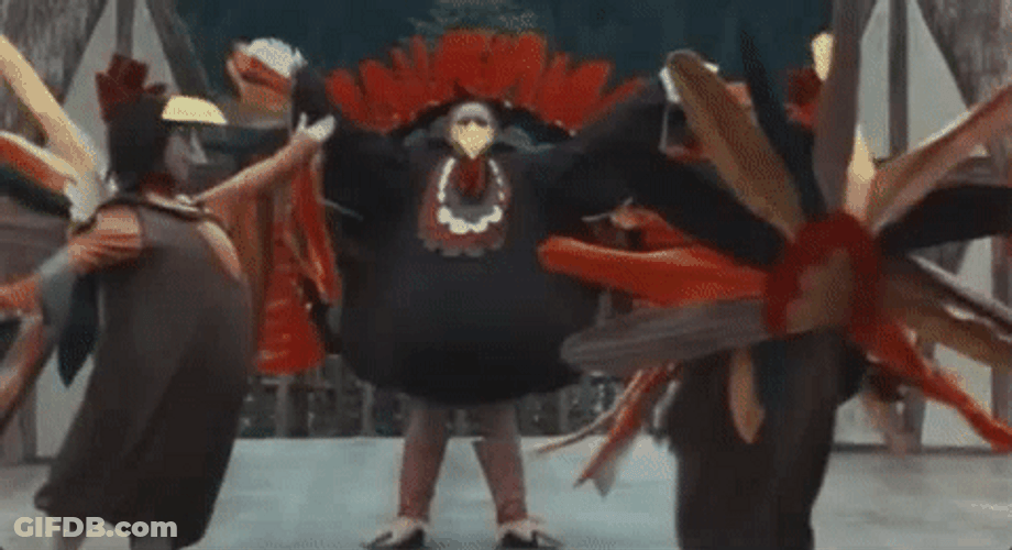 Turkey Dancers On Addams Family Thanksgiving GIF